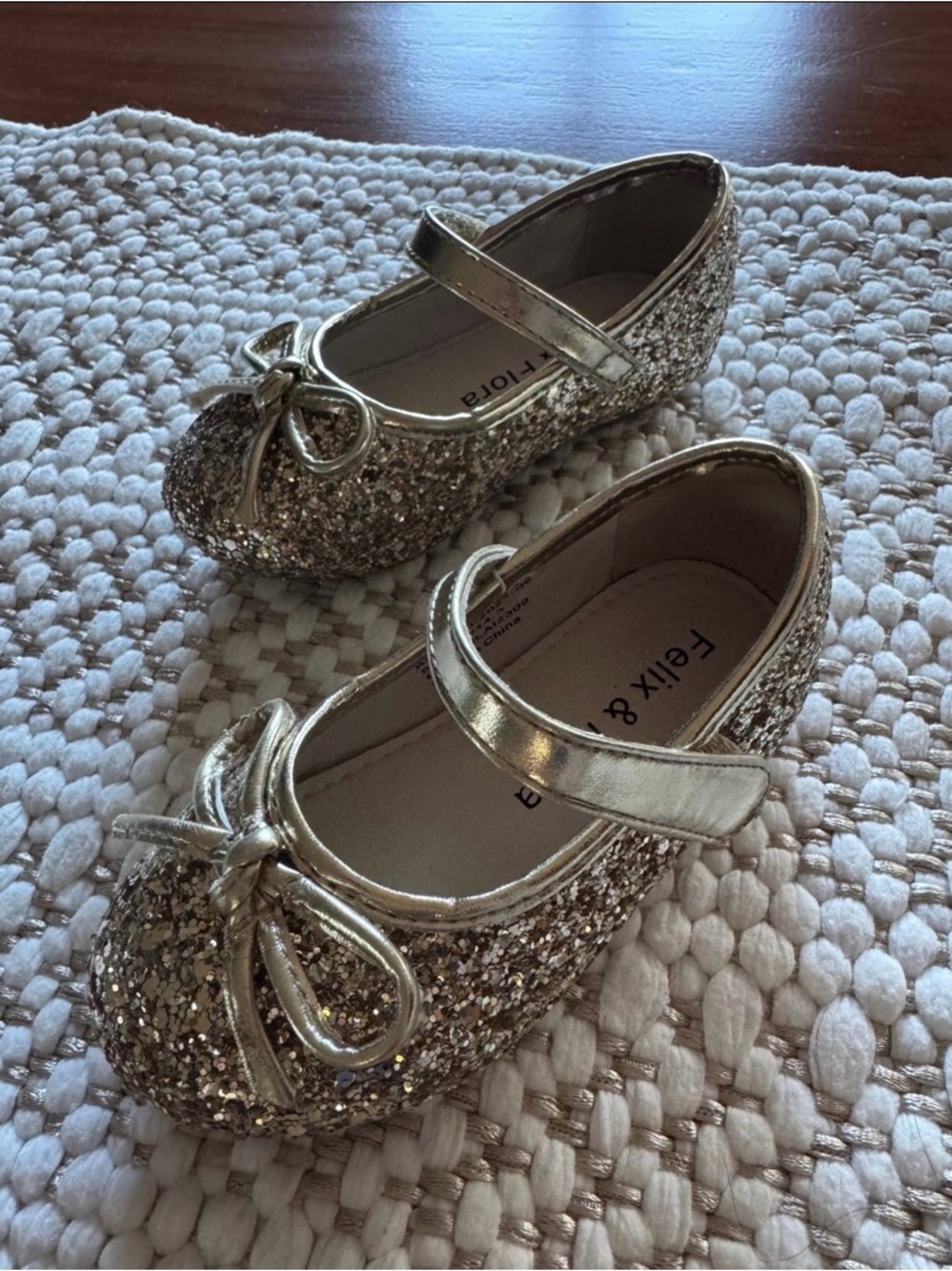 Felix and Flora Girls' Glitter Ballet Flats